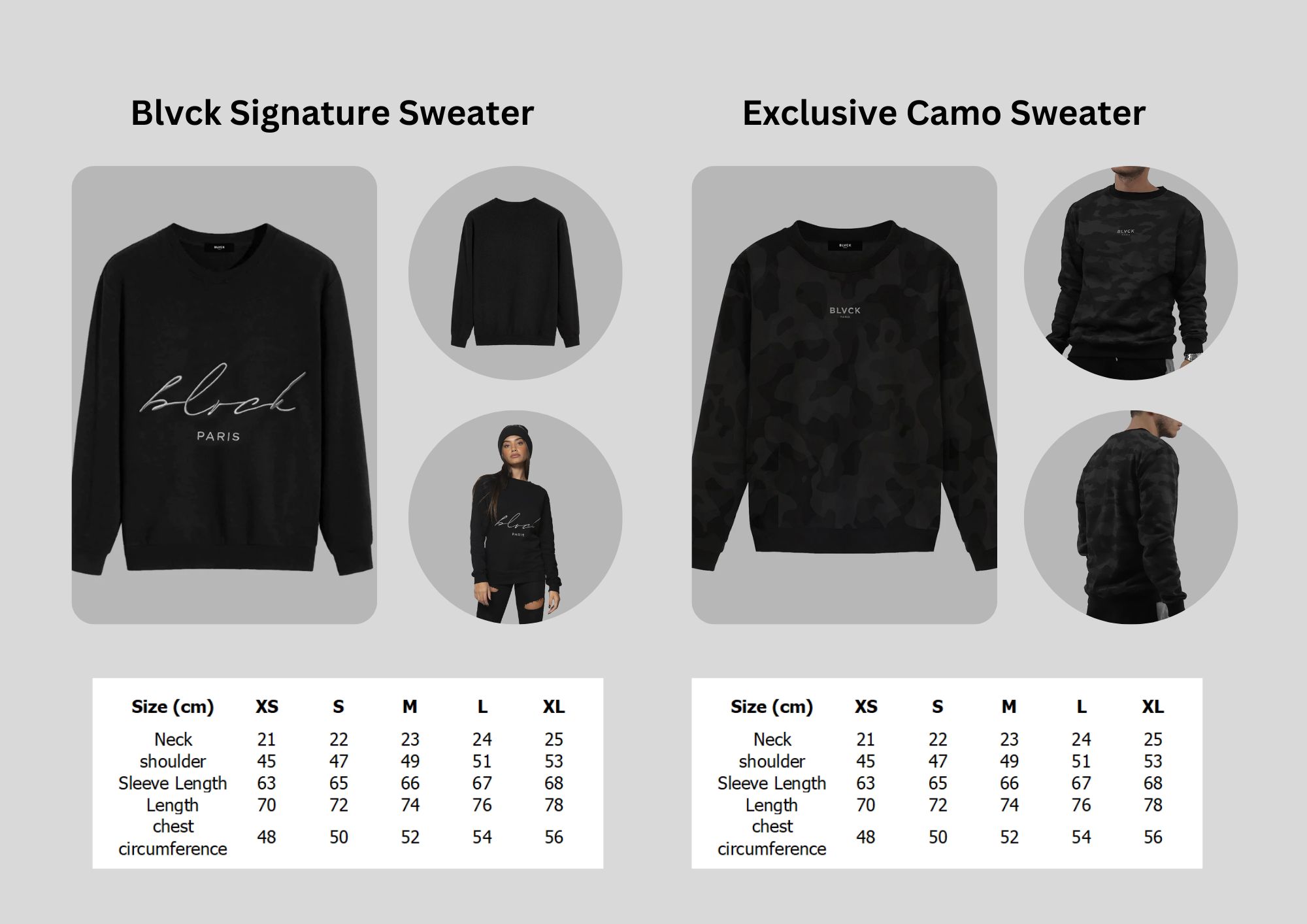 Sizing Chart and Product Details – Blvck Paris