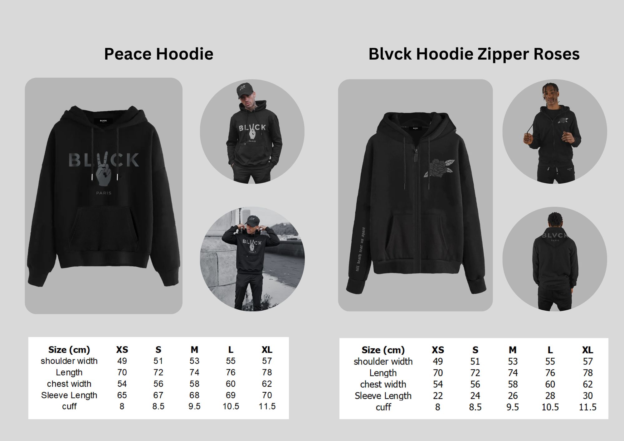 Sizing Chart and Product Details – Blvck Paris