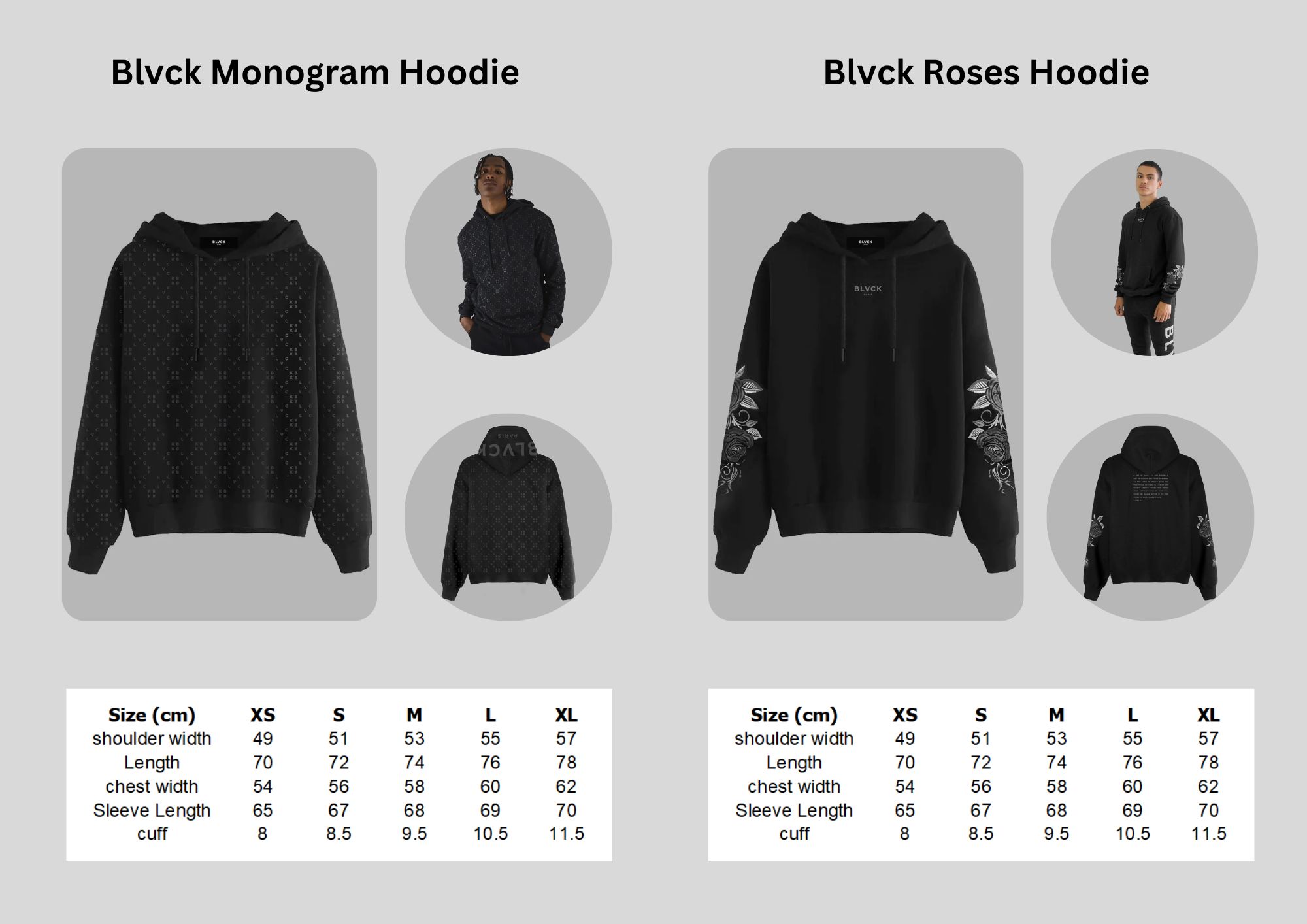 Sizing Chart and Product Details – Blvck Paris