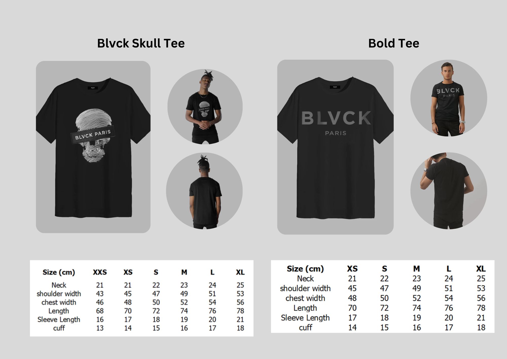 Sizing Chart and Product Details – Blvck Paris