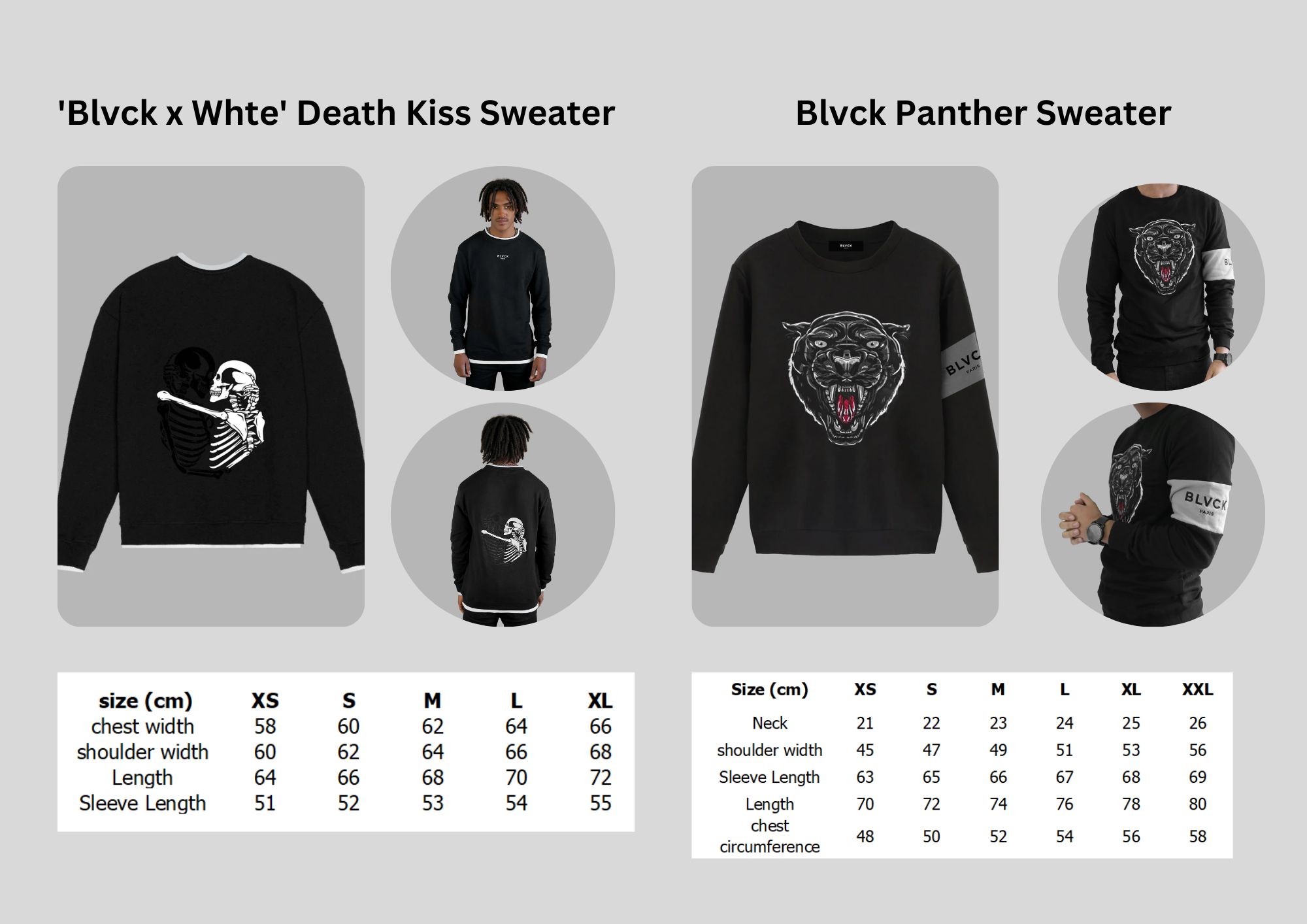 Sizing Chart and Product Details – Blvck Paris