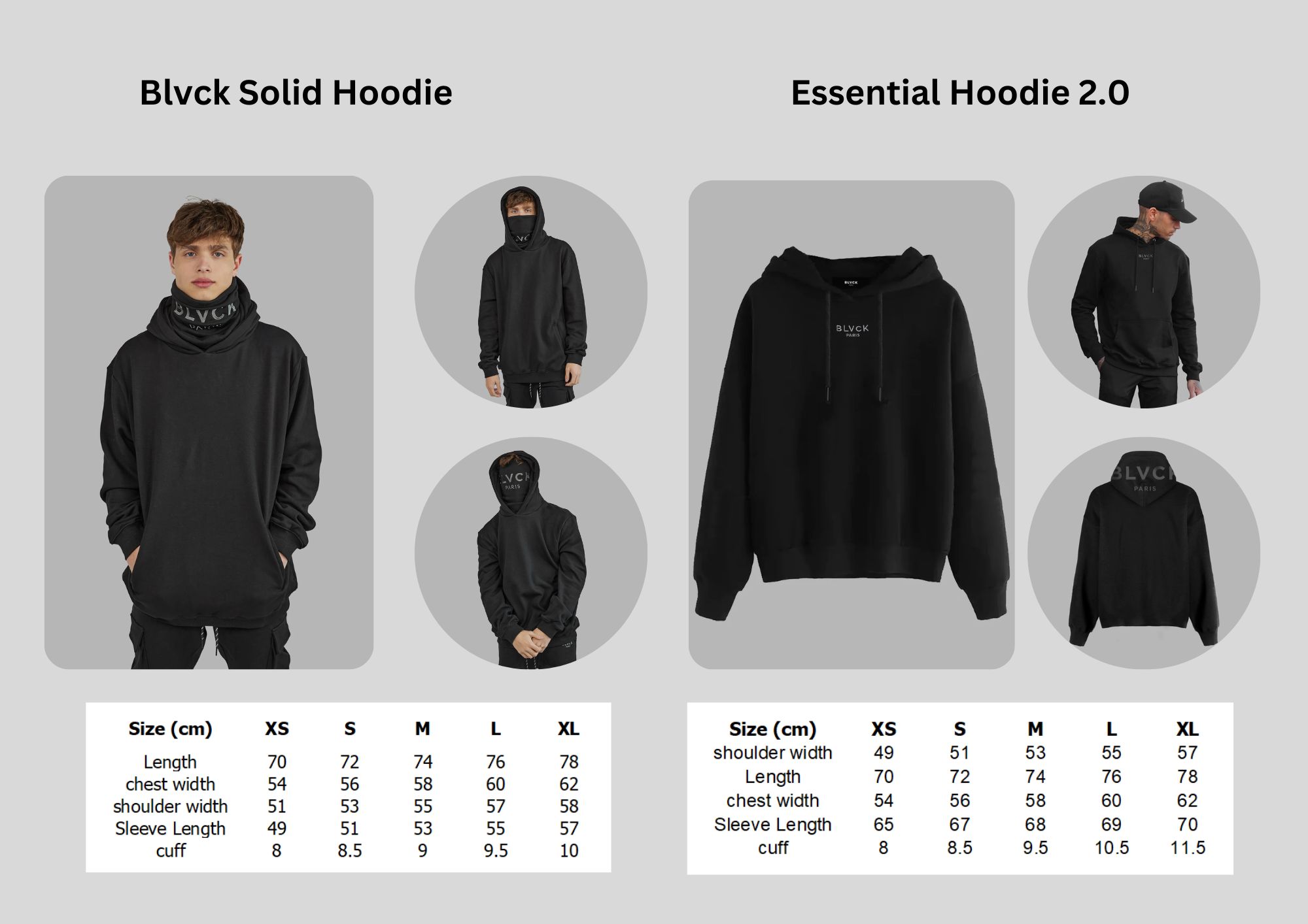 Sizing Chart and Product Details – Blvck Paris