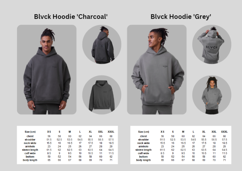 Sizing Chart and Product Details – Blvck Paris